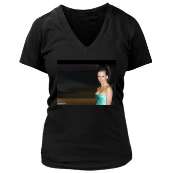 Jennifer Love Hewitt Women's Deep V-Neck TShirt