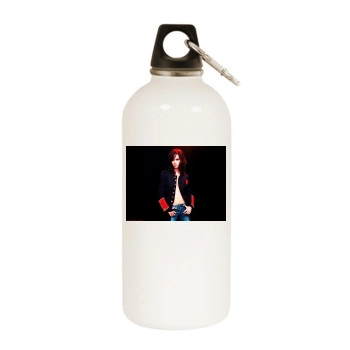 Jennifer Love Hewitt White Water Bottle With Carabiner