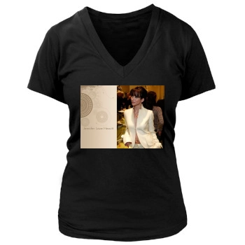 Jennifer Love Hewitt Women's Deep V-Neck TShirt