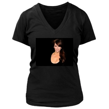 Jennifer Love Hewitt Women's Deep V-Neck TShirt