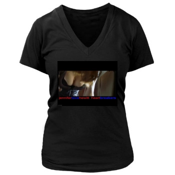 Jennifer Love Hewitt Women's Deep V-Neck TShirt