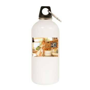 Jenny McCarthy White Water Bottle With Carabiner