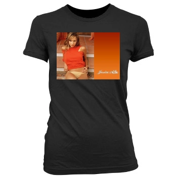 Jessica Alba Women's Junior Cut Crewneck T-Shirt