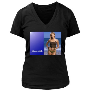 Jessica Alba Women's Deep V-Neck TShirt