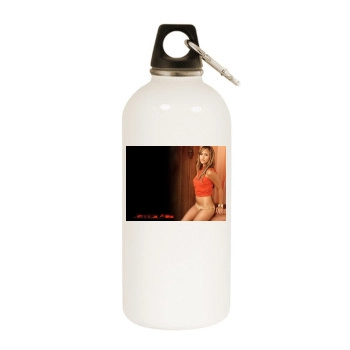 Jessica Alba White Water Bottle With Carabiner