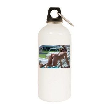 Jessica Alba White Water Bottle With Carabiner