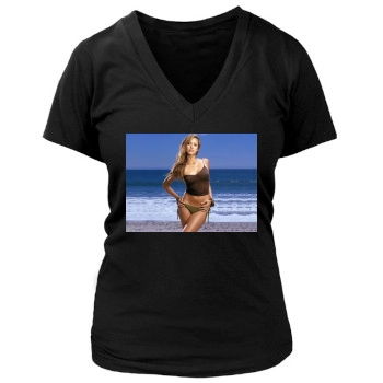 Jessica Alba Women's Deep V-Neck TShirt