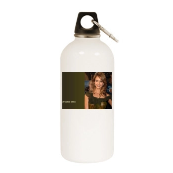 Jessica Alba White Water Bottle With Carabiner