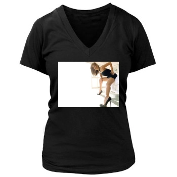 Jessica Alba Women's Deep V-Neck TShirt