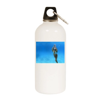 Jessica Alba White Water Bottle With Carabiner