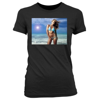 Jessica Alba Women's Junior Cut Crewneck T-Shirt