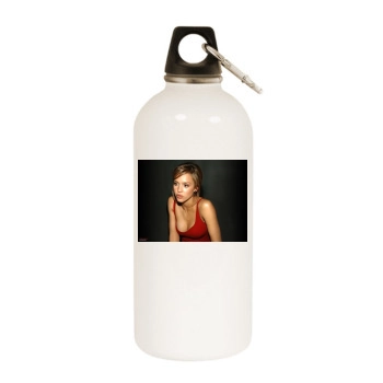 Jessica Alba White Water Bottle With Carabiner