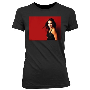 Jessica Alba Women's Junior Cut Crewneck T-Shirt