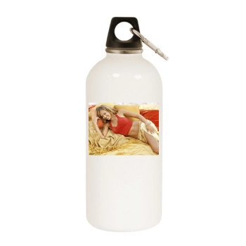 Jessica Alba White Water Bottle With Carabiner