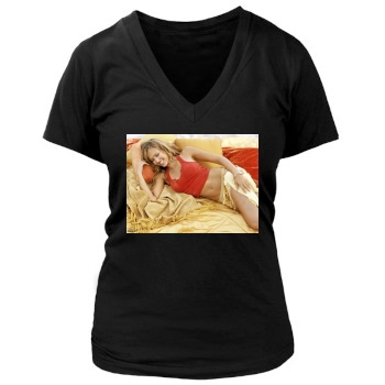 Jessica Alba Women's Deep V-Neck TShirt