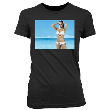 Jessica Alba Women's Junior Cut Crewneck T-Shirt