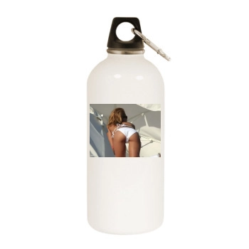 Jessica Alba White Water Bottle With Carabiner