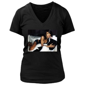 Jessica Alba Women's Deep V-Neck TShirt