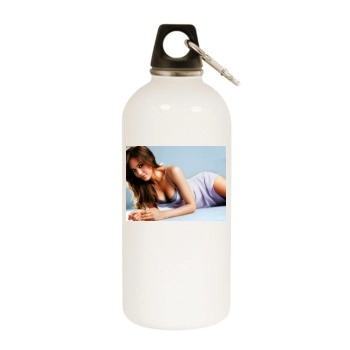 Jessica Alba White Water Bottle With Carabiner