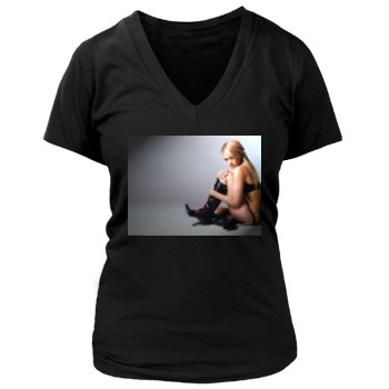 Jessica Alba Women's Deep V-Neck TShirt