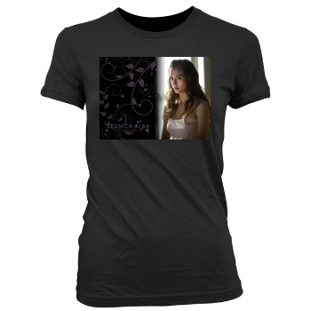 Jessica Alba Women's Junior Cut Crewneck T-Shirt