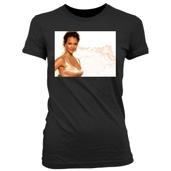 Jessica Alba Women's Junior Cut Crewneck T-Shirt