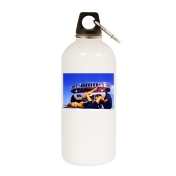 Jessica Alba White Water Bottle With Carabiner