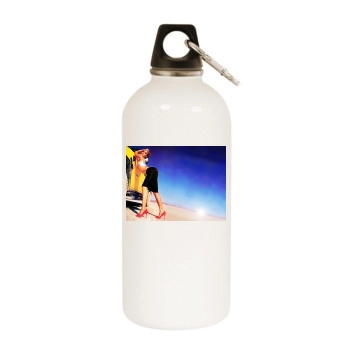 Jessica Alba White Water Bottle With Carabiner