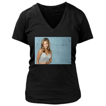 Jessica Alba Women's Deep V-Neck TShirt