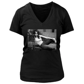 Jessica Alba Women's Deep V-Neck TShirt