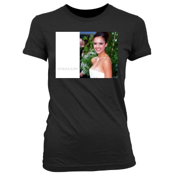 Jessica Alba Women's Junior Cut Crewneck T-Shirt