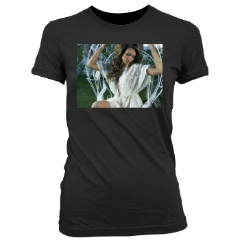 Jessica Alba Women's Junior Cut Crewneck T-Shirt