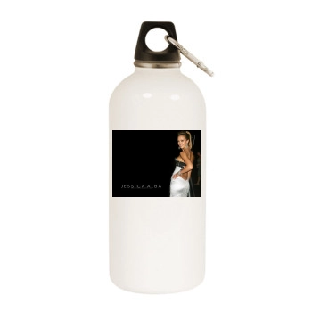 Jessica Alba White Water Bottle With Carabiner