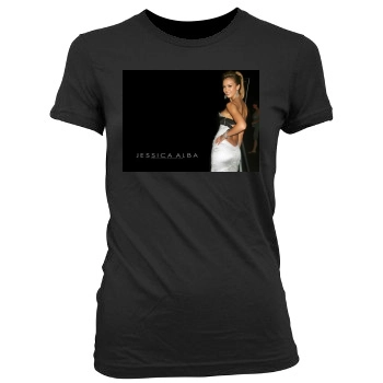 Jessica Alba Women's Junior Cut Crewneck T-Shirt