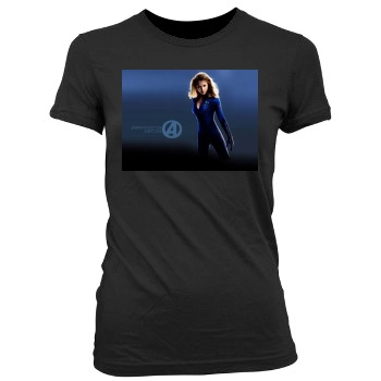 Jessica Alba Women's Junior Cut Crewneck T-Shirt