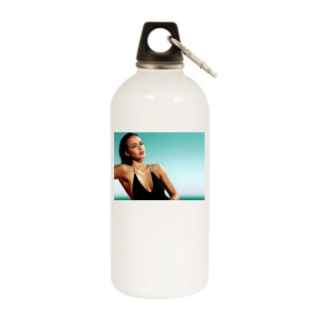 Jessica Alba White Water Bottle With Carabiner