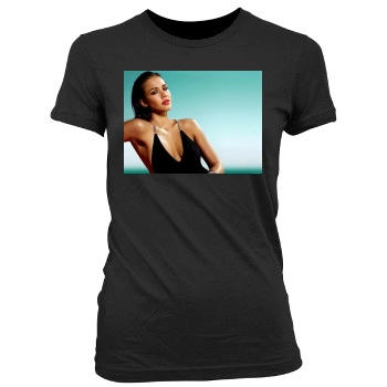 Jessica Alba Women's Junior Cut Crewneck T-Shirt