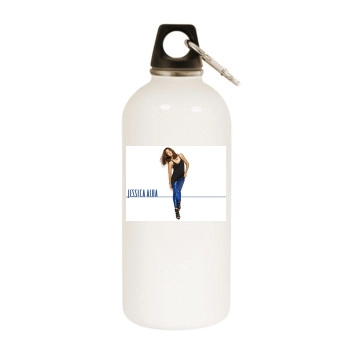 Jessica Alba White Water Bottle With Carabiner