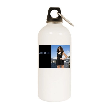 Jessica Alba White Water Bottle With Carabiner