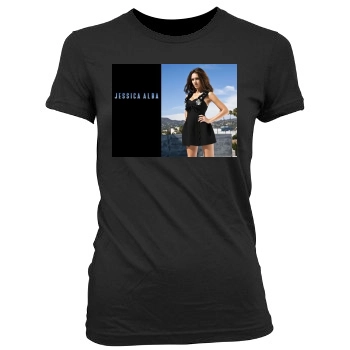 Jessica Alba Women's Junior Cut Crewneck T-Shirt