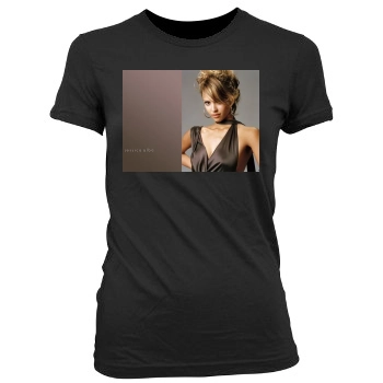 Jessica Alba Women's Junior Cut Crewneck T-Shirt