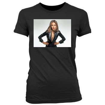 Jessica Alba Women's Junior Cut Crewneck T-Shirt