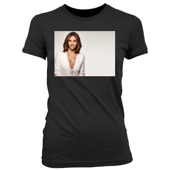 Jessica Alba Women's Junior Cut Crewneck T-Shirt