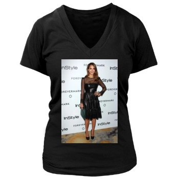 Jessica Alba Women's Deep V-Neck TShirt