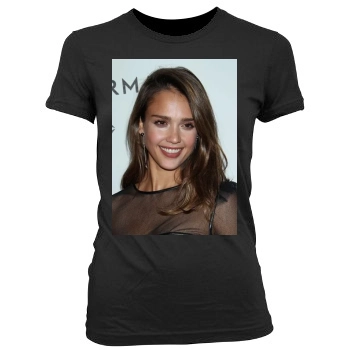 Jessica Alba Women's Junior Cut Crewneck T-Shirt