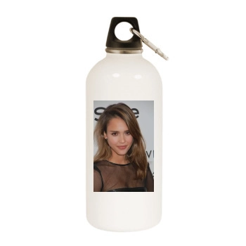 Jessica Alba White Water Bottle With Carabiner