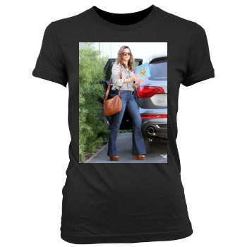 Jessica Alba Women's Junior Cut Crewneck T-Shirt