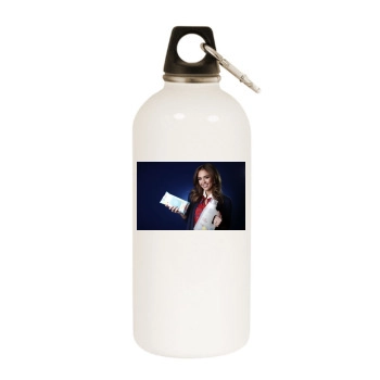 Jessica Alba White Water Bottle With Carabiner