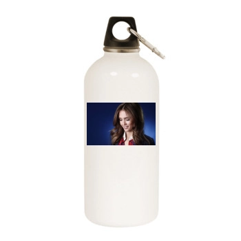 Jessica Alba White Water Bottle With Carabiner