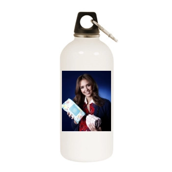 Jessica Alba White Water Bottle With Carabiner